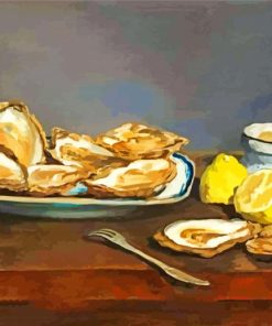 Fresh Oysters With Lemon paint by numbers