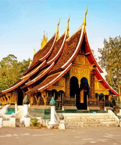 Aesthetic Wat Xiengthong paint by numbers