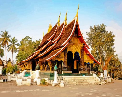 Aesthetic Wat Xiengthong paint by numbers