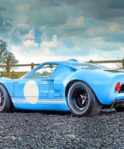 Aesthetic Blue Racing Car Ford Gt40-paint-by-number