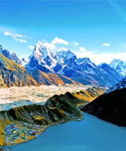 Aesthetic Gokyo Lakes paint by numbers