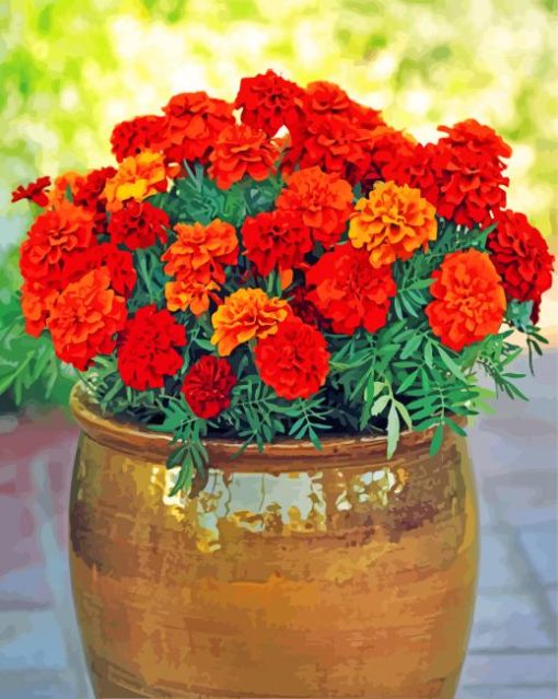 Aesthetic Marigolds Flowers paint by numbers