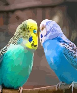 Aesthetic Two Parakeet Birds paint by numbers