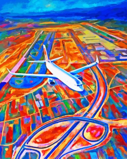 Airplane On Land paint by numbers