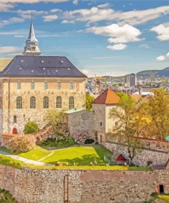 Akershus Fortress Castle Oslo paint by numbers