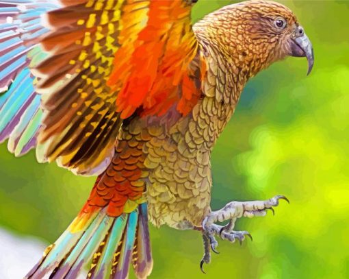 Animal Kea Bird paint by numbers