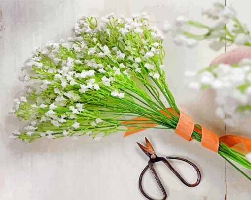 Babys Breath Bouquet paint by numbers