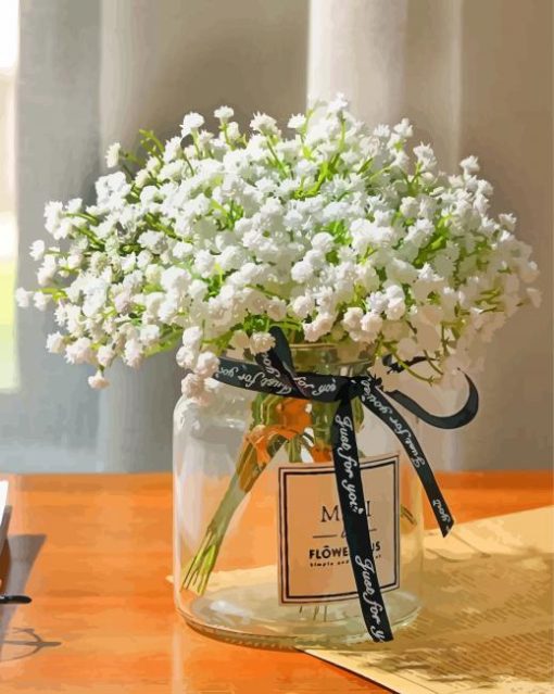 Babys Breath In Jar paint by numbers