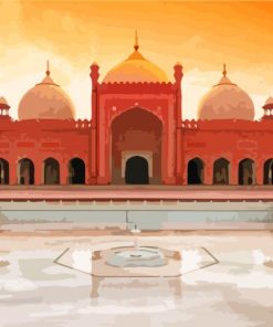 Badshahi Mosque Pakistan paint by numbers