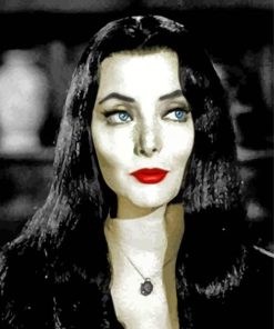 Beautiful Morticia Addams paint by numbers