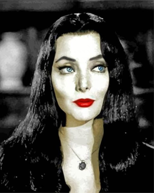 Beautiful Morticia Addams paint by numbers