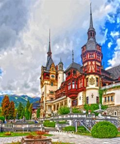 Beautiful Peles Castle Sinaia paint by numbers