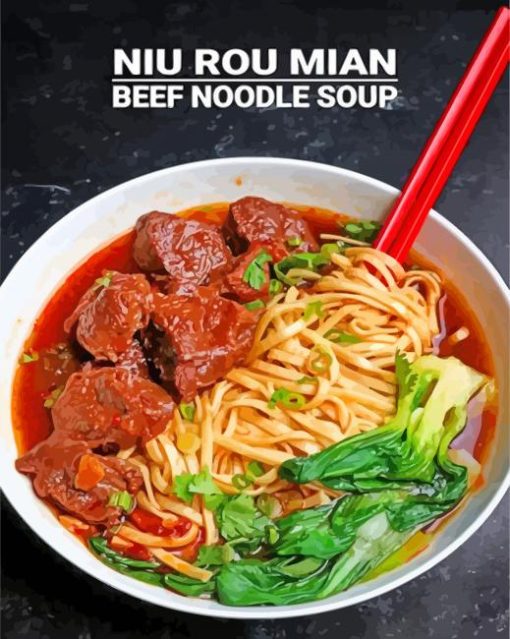 Beef Noodle Soup paint by numbers