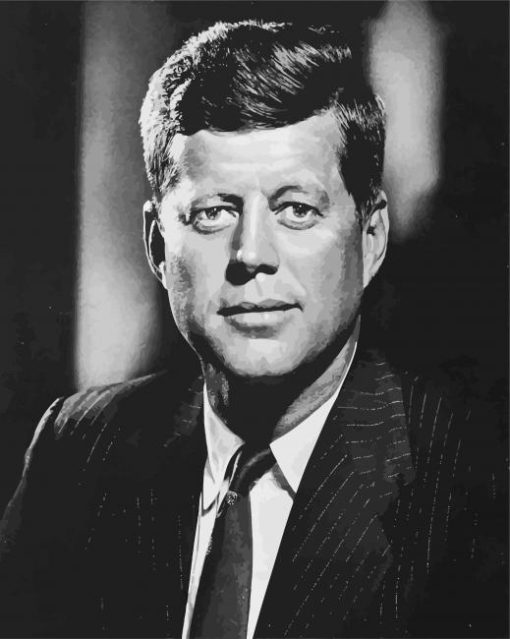 Black And White John F Kennedy paint by numbers