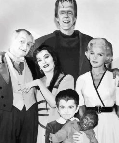 The Munsters In Black And White paint by numbers