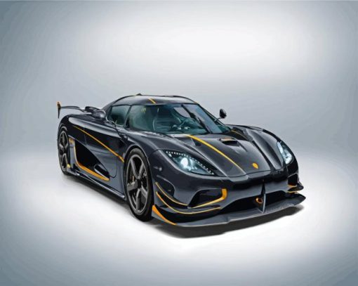 Black Koenigsegg paint by numbers