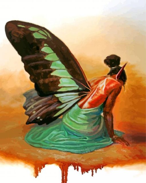 Black Women Butterfly paint by numbers