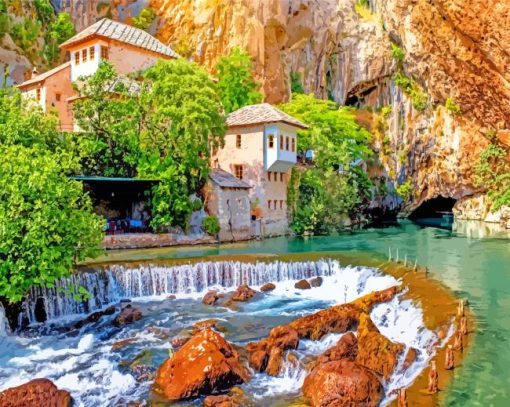 Blagaj Tekke Mostar paint by numbers