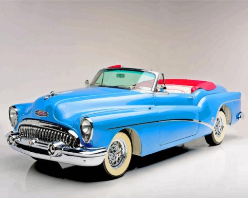 Blue Buick Skylark Vintage Car-paint-by-numbers