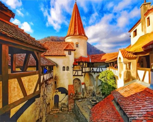 Brasov Bran Castle paint by numbers