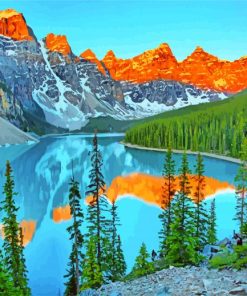 Brilliant Moraine Lake Sunrise Reflections paint by numbers