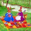 Easter Bunnies In Picnic paint by numbers