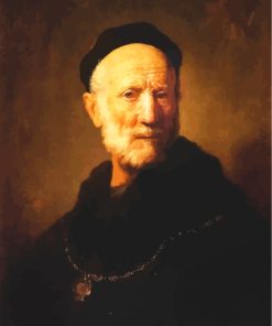 Bust Of An Old Man Rembrandt Art paint by numbers