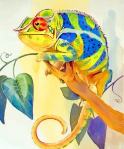 Green And Blue Cameleon Art paint by numbers