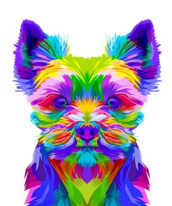 Colorful Morkie Dog paint by numbers