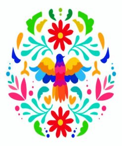 Colorful Otomi paint by numbers