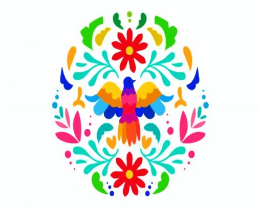 Colorful Otomi paint by numbers