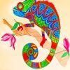 Colorful Cameleon Art paint by numbers