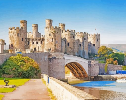 Conwy Castle Wales paint by numbers