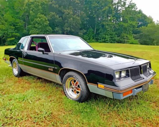 Cool Black Oldsmobile paint by numbers