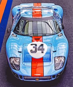 Blue And Orange Racing Car Ford Gt40-paint-by-number