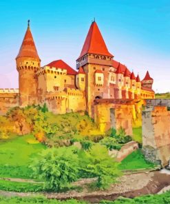 Corvin Castle Hundoara Transylvania paint by numbers