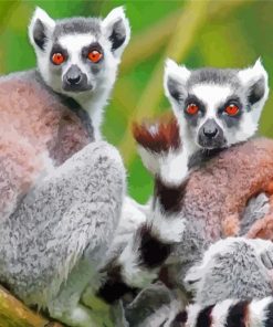 Cute Lemurs paint by numbers