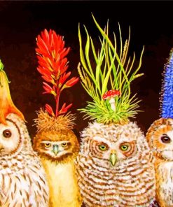 Cute Owls Birds paint by numbers