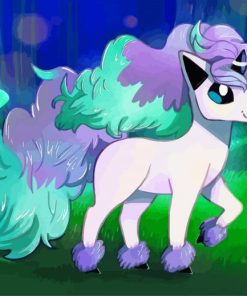 Cute Ponyta Pokemon Unicorn paint by numbers