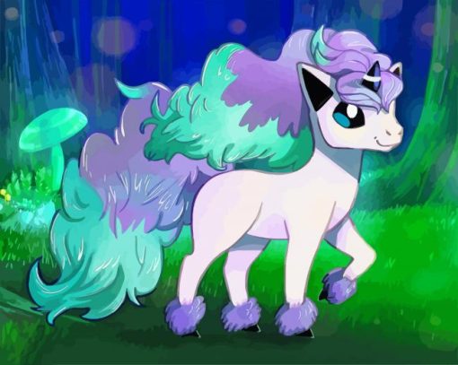 Cute Ponyta Pokemon Unicorn paint by numbers