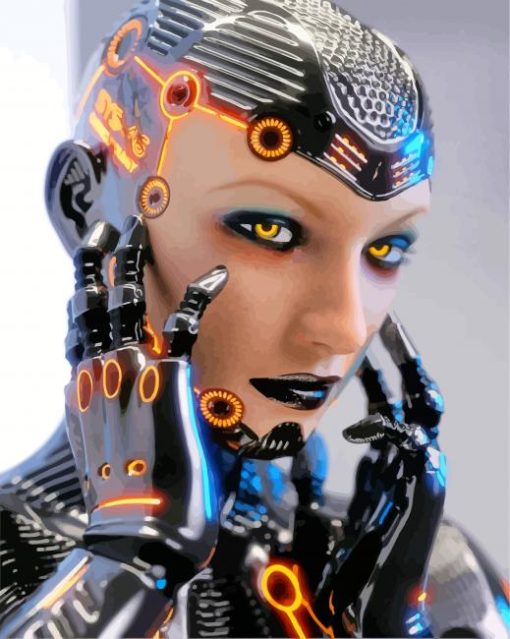 Cyborg Woman paint by numbers