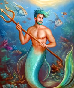 Dimitris Karakousin Green Hair Merman paint by numbers