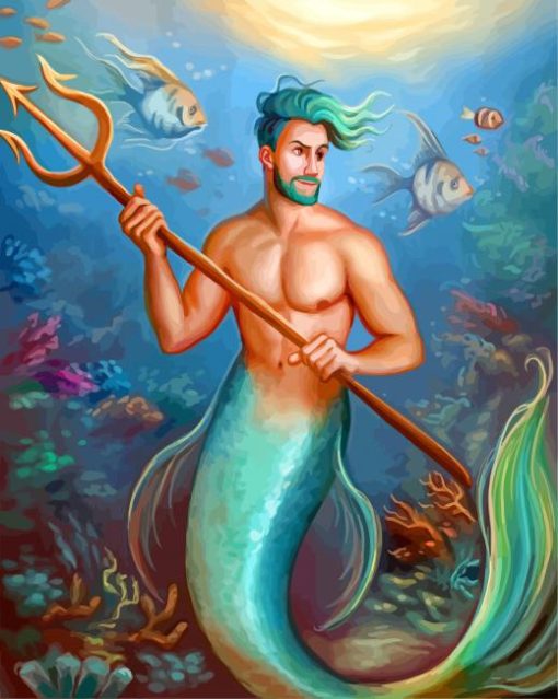 Dimitris Karakousin Green Hair Merman paint by numbers