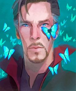 Doctor Strange Blue Butterflies Art-paint-by-numbers