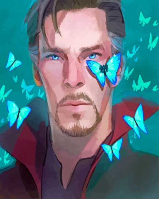 Doctor Strange Blue Butterflies Art-paint-by-numbers