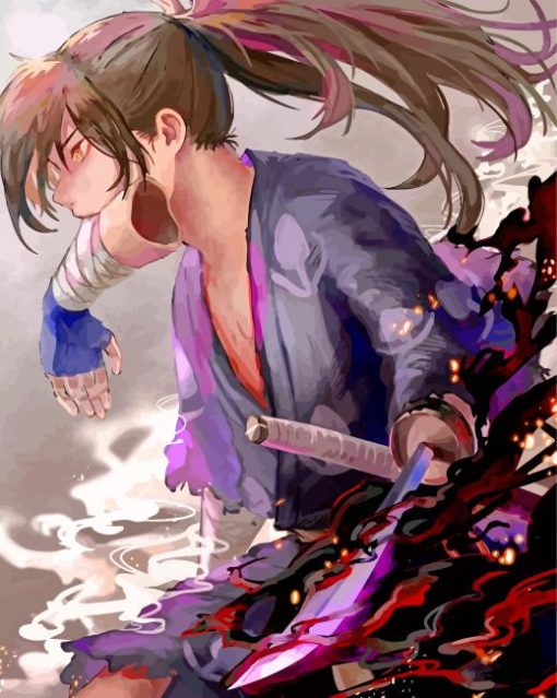 Hyakkimaru From Anime Dororo paint by numbers