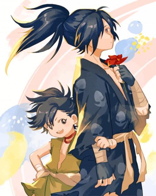 Dororo And Hyakkimaru paint by numbers