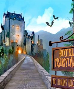 Dracula Castle Transylvania paint by numbers