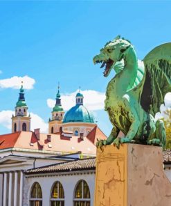 Dragon Bridge Ljubljana Slovenia paint by numbers