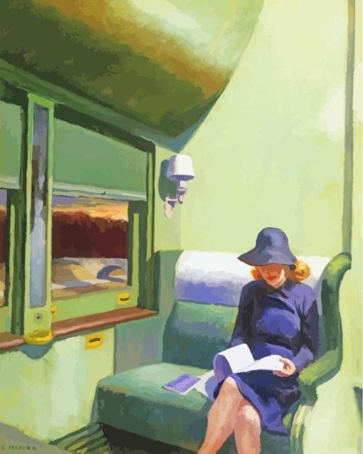 Edward Hopper Compartment Car paint by numbers